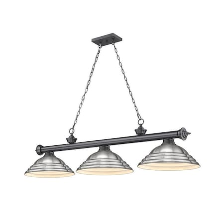 Z-Lite Cordon 3 Light Billiard, Bronze Plate & Brushed Nickel 2306-3BP-SBN